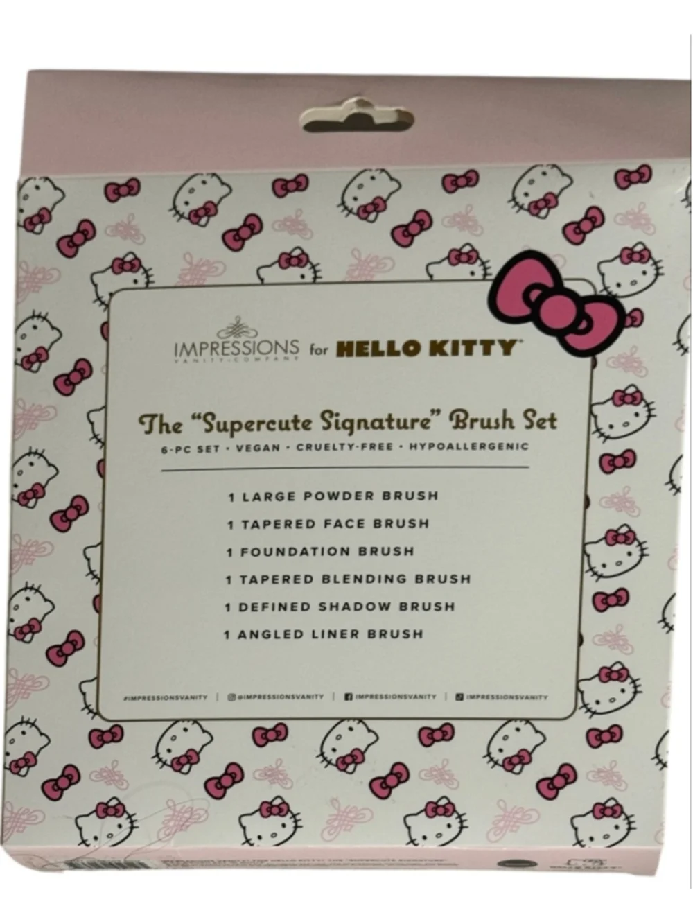 New Hello Kitty 6 Makeup Brush Set White, Impressions Vanity